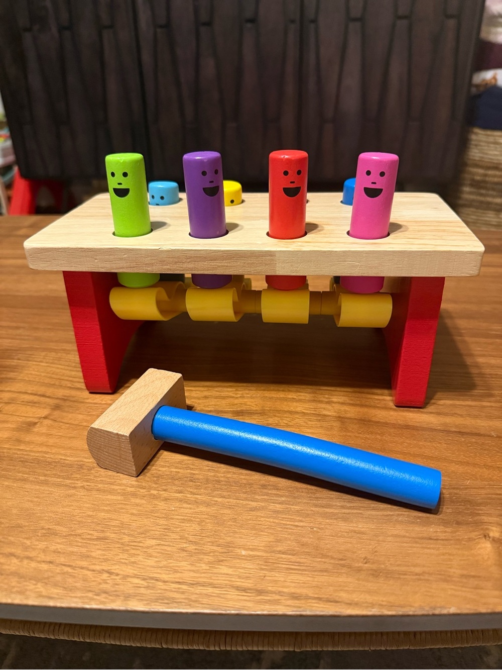 Melissa & Doug - Wooden Pounding Hammer Bench Toy - Multicolor (Good Condition!)